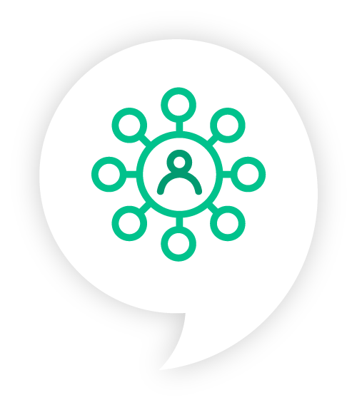 People contacting people icon
